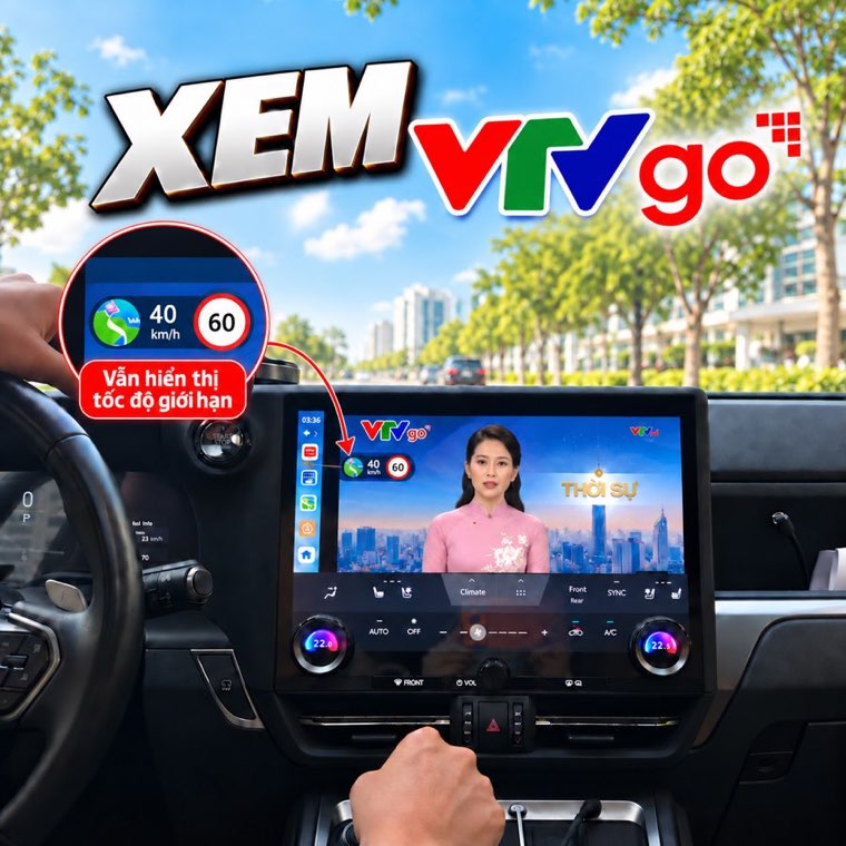 Xem VTV Go trên màn hình ô tô